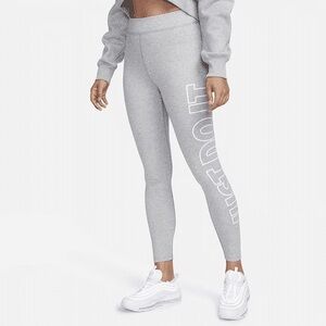 Nike Light Gray Leggings with Bold Print
